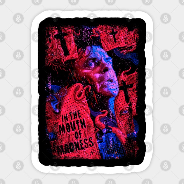 Descend into Madness In the Mouth Tribute Sticker by labyrinth pattern